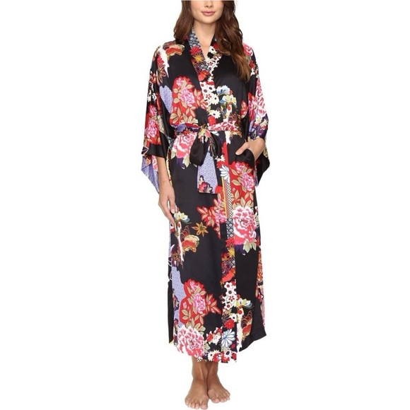 N by Natori Mikado floral print satin robe Size small - Picture 1 of 13
